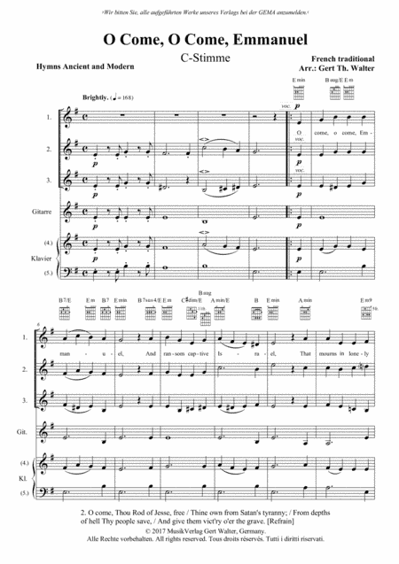 O Come, O Come, Emmanuel (arr. Gert Th. Walter)