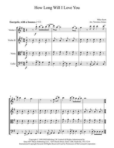 How Long Will I Love You (arr. Veronica Joines)