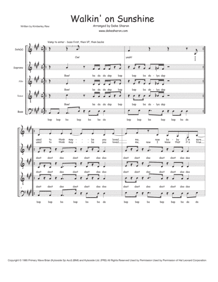 Walking On Sunshine (arr. Deke Sharon)