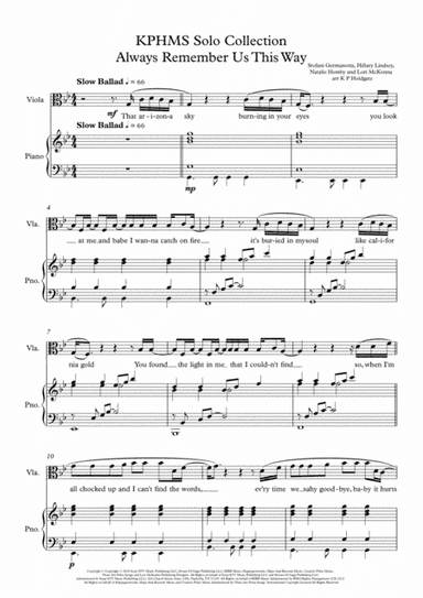 Always Remember Us This Way (arr. Kevin P Holdgate)