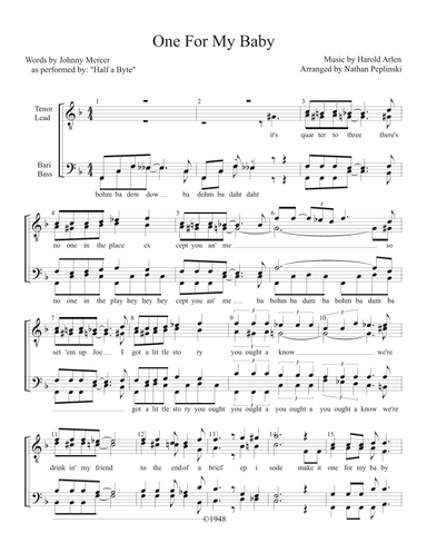 One For My Baby (and One More For The Road) (arr. Nathan Peplinski)