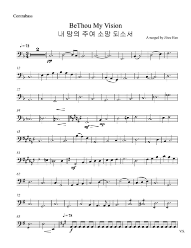 Be Thou My Vision Contrabass Part (arr. Jihee Han)