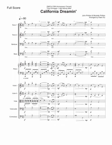 California Dreamin' (arr. Pakk Hui)