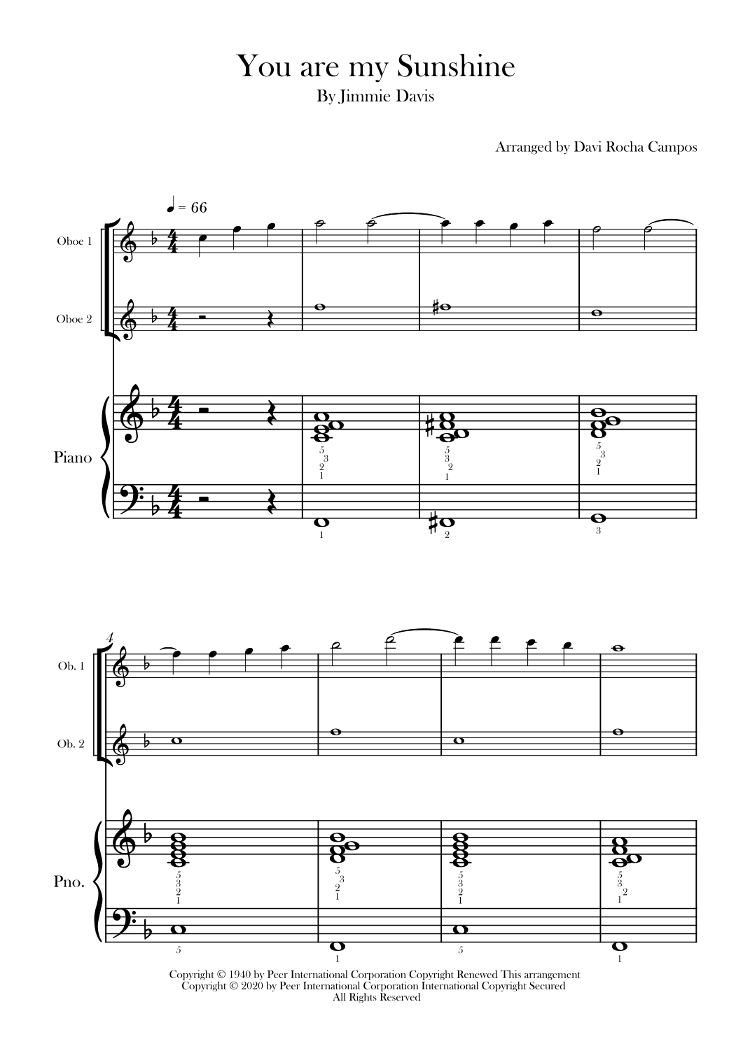 You Are My Sunshine (arr. Davi Rocha Campos)