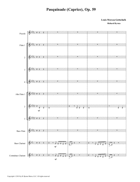 Pasquinade (Flute Nonet + Bass Clarinet & Contrabass Clarinet) (arr. Richard Byrnes)