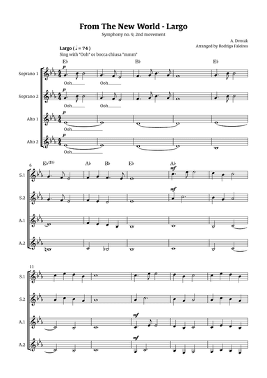 Largo (2nd movement of the Symphony no. 9 'From The New World') (arr. Rodrigo Faleiros)