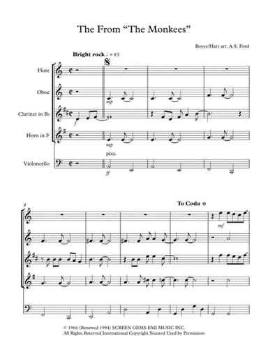 Theme From "the Monkees" (hey, Hey We're The Monkees) (arr. A.S. Ford)