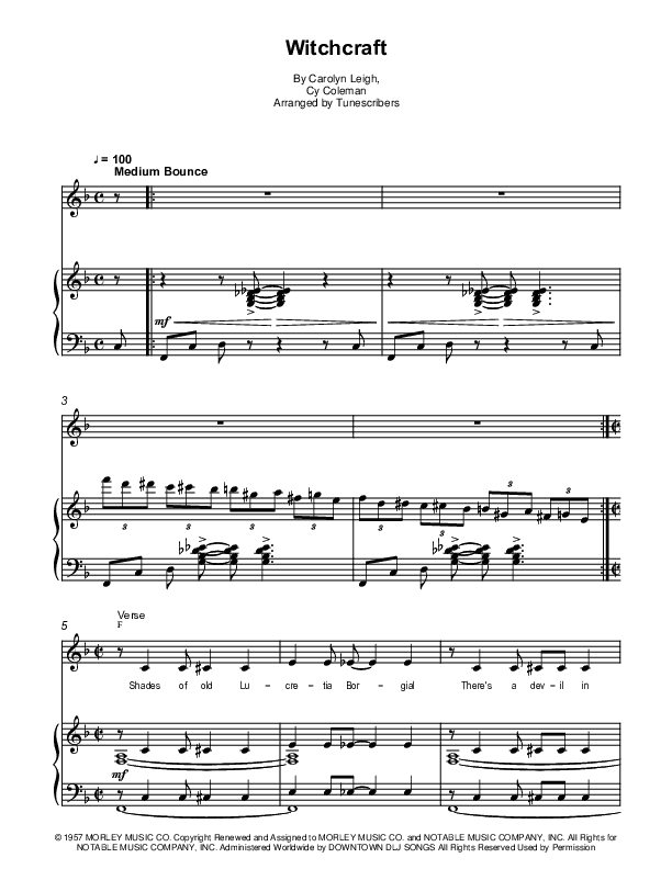 Witchcraft (arr. Tunescribers)