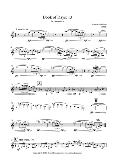 Book of Days: 13 (for solo oboe)