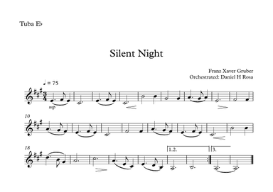 Silent Night - Christmas Carol - Eb Tuba (arr. Daniel H Rosa)