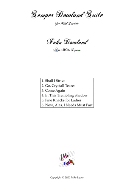 Woodwind Quartet - Semper Dowland Suite (arr. Mike Lyons)