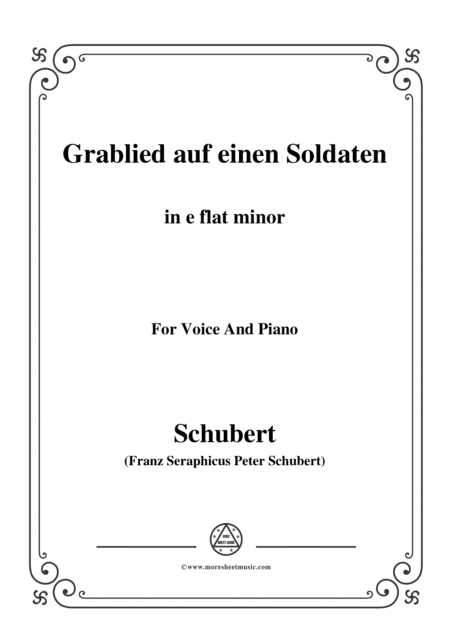 Schubert-Grablied auf einen Soldaten,in e flat minor,for Voice&Piano (arr. MSM)