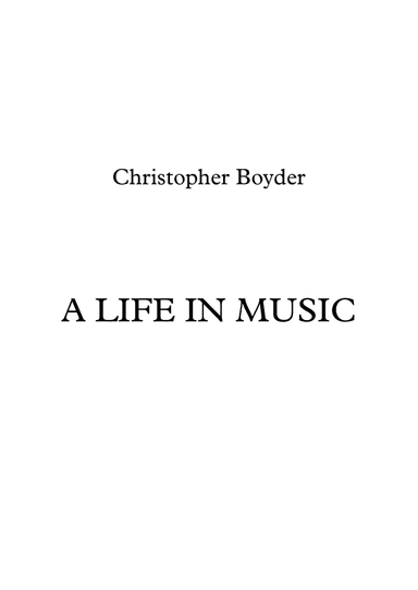 A Life in Music: For solo Double Bass and Poet.