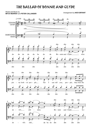 The Ballad Of Bonnie And Clyde (arr. Nick Bryant)