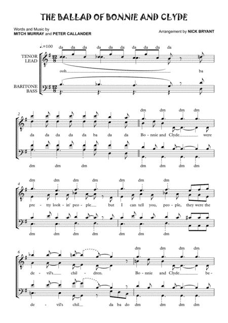 The Ballad Of Bonnie And Clyde (arr. Nick Bryant)