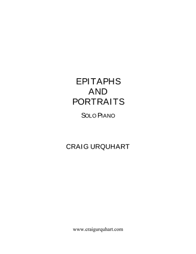 Craig Urquhart - EPITAPHS & PORTRAITS (Complete album)
