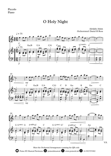O Holy NIght - Christmas Carol - Piccolo and Piano (arr. Daniel H Rosa)