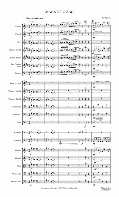 Magnetic Rag of Scott Joplin arr. for community orchestra (arr. Vincent M. Bonafede)
