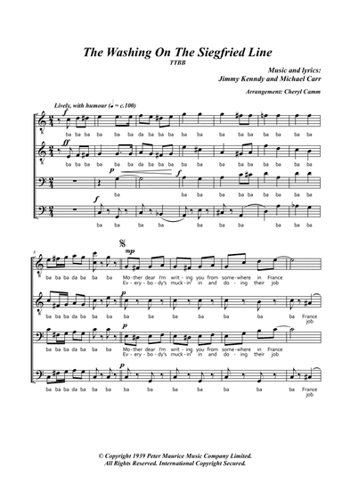 The Washing On The Siegfried Line (arr. Cheryl Camm)