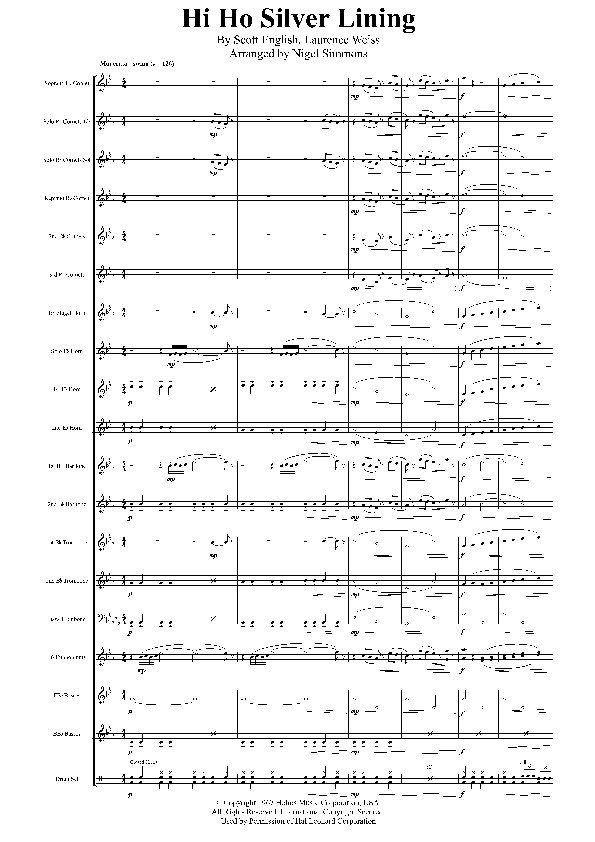 Hi Ho Silver Lining (arr. Nigel Simmons)