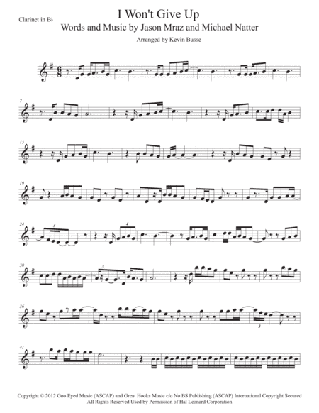 I Won't Give Up (arr. Kevin Busse)