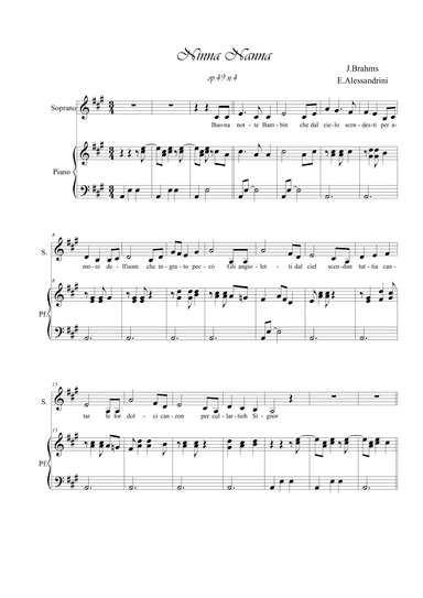 Lullaby. Voice and piano (arr. Ester Alessandrini)
