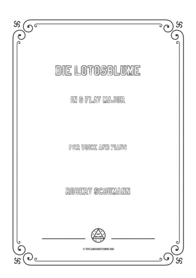 Schumann-Die Lotosblume in G flat Major,for Voice and Piano (arr. MSM)