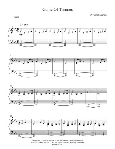 Game Of Thrones (arr. Wesley S. SIlva)