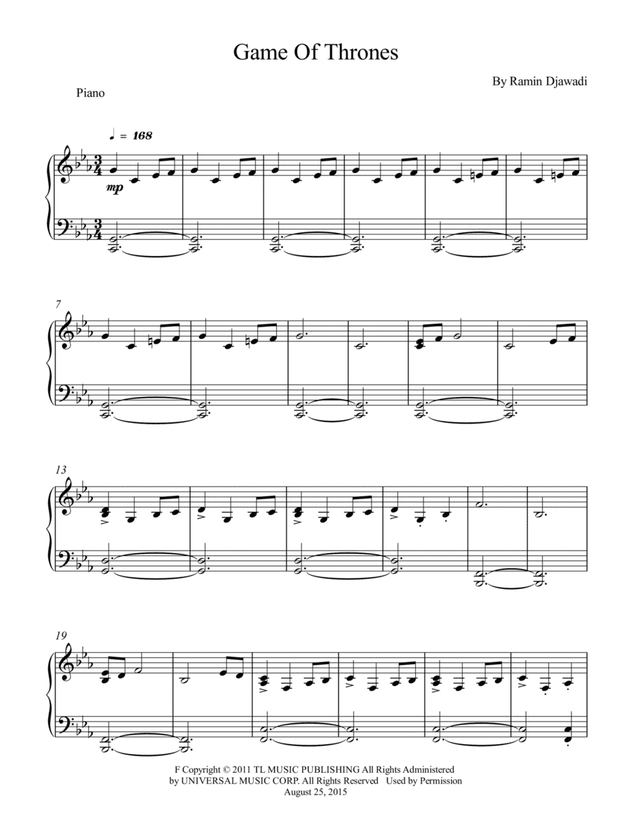 Game Of Thrones (arr. Wesley S. SIlva)