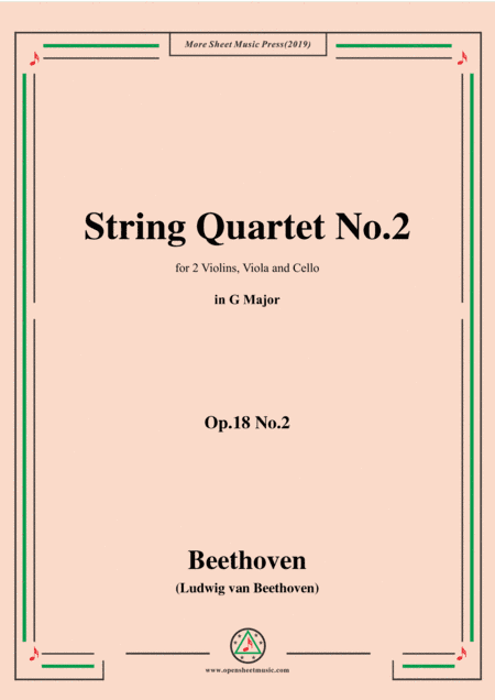 Beethoven-String Quartet No.2 in G Major,Op.18 No.2 (arr. MSM)