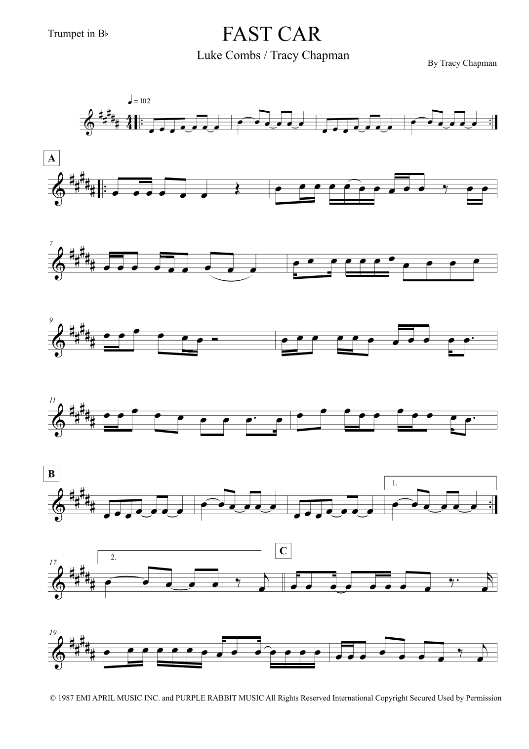 Fast Car (arr. Leo Silva)