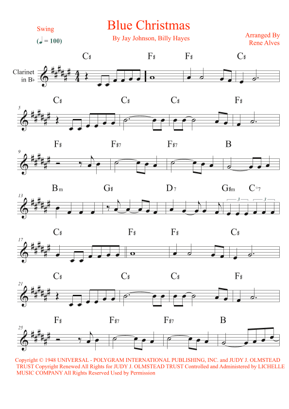 Blue Christmas (arr. Rene Alves)