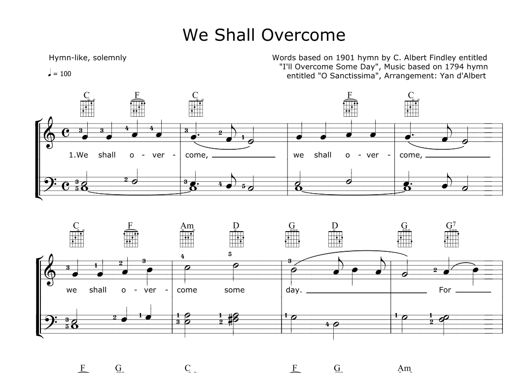We Shall Overcome (Arr.: Yan d'Albert) (arr. Yan d'Albert)