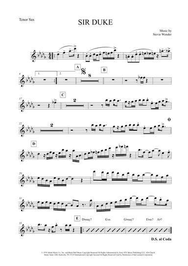 Sir Duke (arr. The Sheet Music Library)