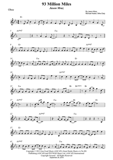 93 Million Miles (arr. Wesley S. SIlva)