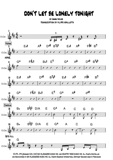 Don't Let Me Be Lonely Tonight (arr. Filippo Spalletta)