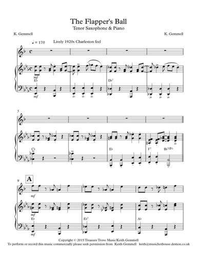 The Flapper's Ball (1920's-style): Tenor Sax & Piano