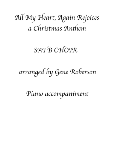 All My Heart, Again Rejoices (arr. Gene Roberson)