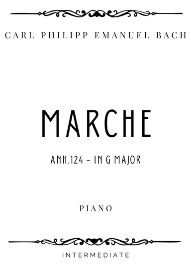 C.P.E. Bach - Marche in G Major (BWV 124) - Intermediate (arr. Piacere Music Sheets)