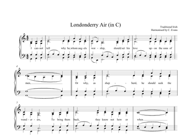Londonderry Air (Traditional Irish Melody) Arranged For SATB (arr. Christopher Evans)