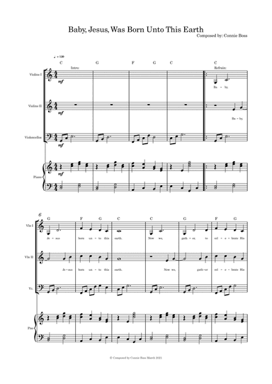 Baby, Jesus, Was Born Unto This Earth - strings and piano