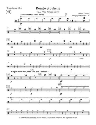 Gounod (arr. Lee): Roméo et Juliette "Ah! Je veux vivre" in F Major, Set of Parts (arr. Yoon Jae Lee)