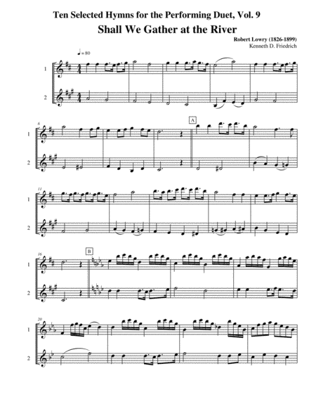 Ten Selected Hymns for the Performing Duet, Vol. 9 - flute and horn (arr. Kenneth D. Friedrich)