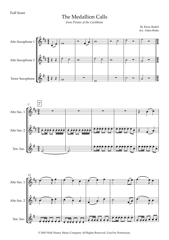 The Medallion Calls (arr. Fabio Britto)