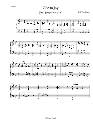 ode to joy (jazz/gospel version) (arr. pianoplayer)