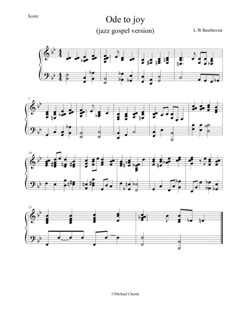 ode to joy (jazz/gospel version) (arr. pianoplayer)
