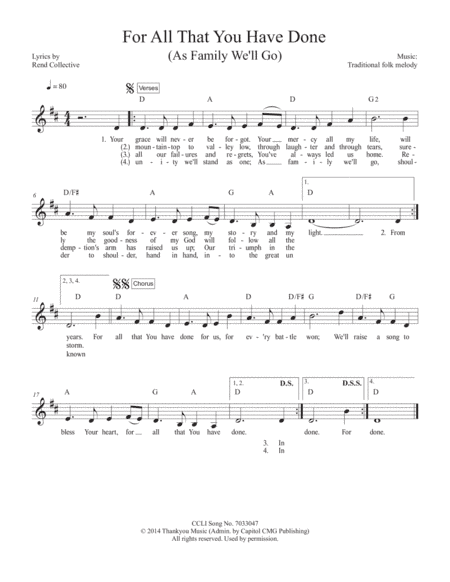 For All That You Have Done (as Family We'll Go) (arr. Travis J. Gandy)