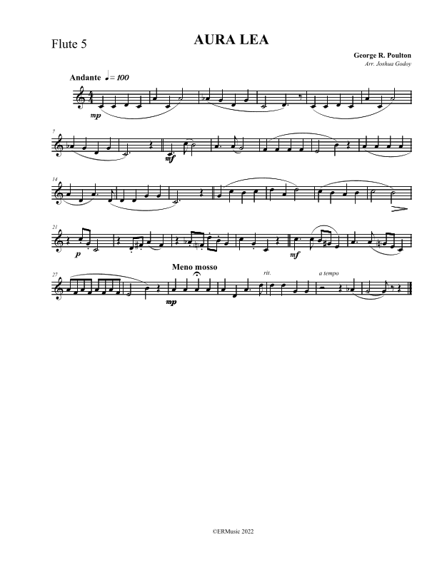 Aura Lea (arr. Joshua Godoy)