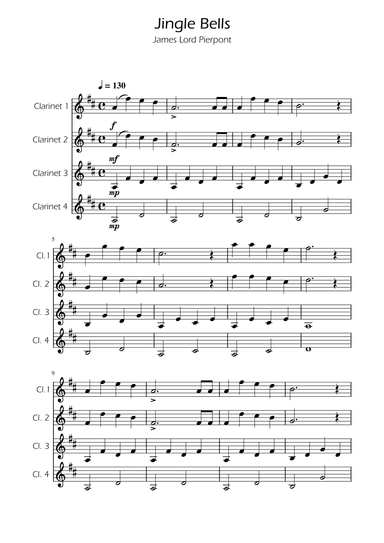 Jingle Bells - Clarinet Quartet (arr. Ygor Nunes)