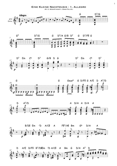 Eine kleine Nachtmusik K. 525 A Little Night Music. 1. Allegro - 2 guitars (arr. Omar Felipe)